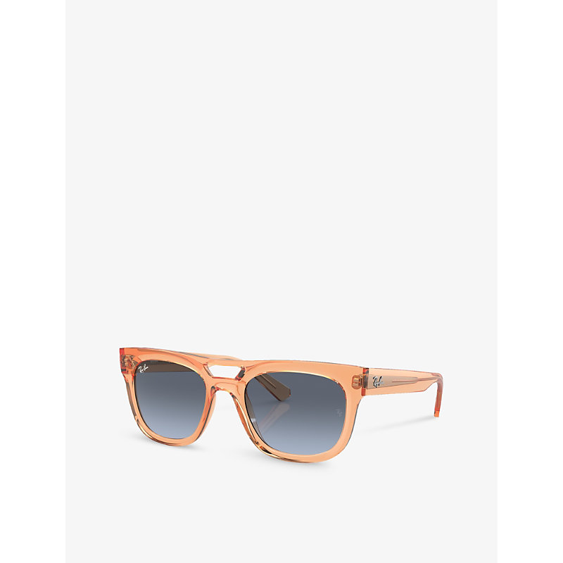 Shop Ray Ban Ray-ban Women's Orange Rb4426 Phil Square-frame Injected Sunglasses