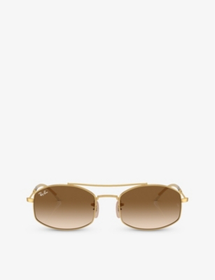 RAY-BAN: RB3719 oval-frame crystal sunglasses