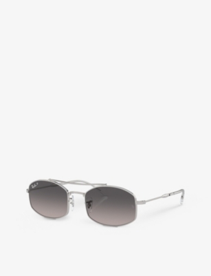 RAY-BAN: RB3719 oval-frame metal sunglasses