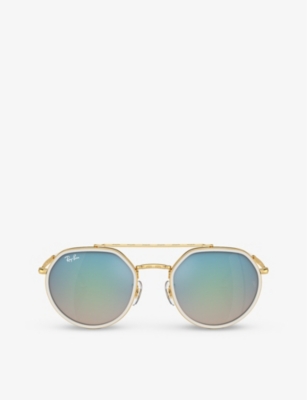 RAY-BAN: RB3765 round-frame metal sunglasses