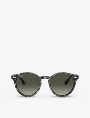 Ray Ban Ray-ban Womens Grey Rb7680s Larry Round-frame Tortoiseshell Acetate Sunglasses
