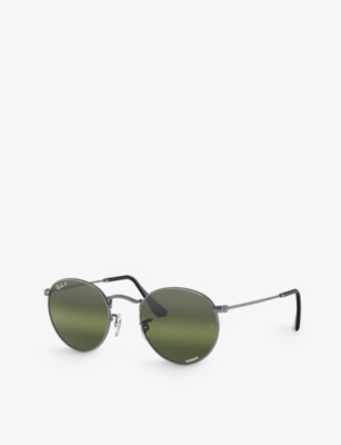 RAY-BAN: RB3447 round-frame metal sunglasses