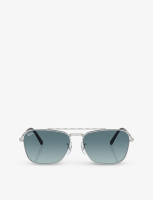 RAY-BAN: RB3636 Caravan square-frame metal sunglasses