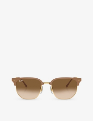 RAY-BAN: RB4416 New Clubmaster irregular-frame crystal sunglasses