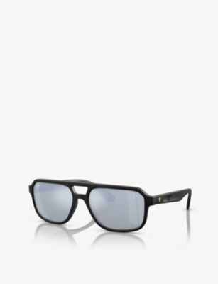 Ray Ban Rb4414m Scuderia Ferrari Collection Sunglasses Black Frame Silver Lenses 58-17 In Black