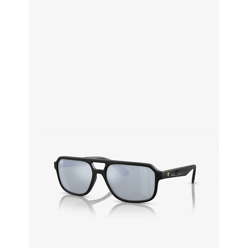 Shop Ray Ban Ray-ban Women's Black Rb4414m Irregular-frame Nylon Sunglasses