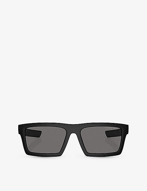 PRADA LINEA ROSSA: PS 02ZSU rectangle-frame injected sunglasses