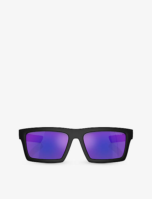 PRADA LINEA ROSSA: PS 02ZSU rectangle-frame injected sunglasses