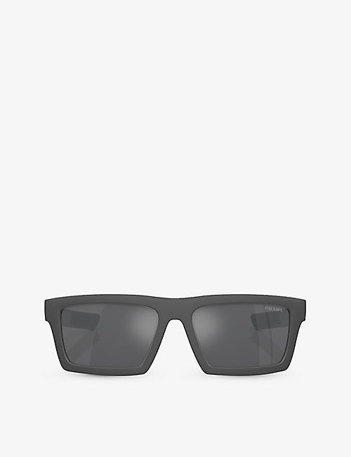 PRADA LINEA ROSSA: PS 02ZSU rectangle-frame nylon sunglasses