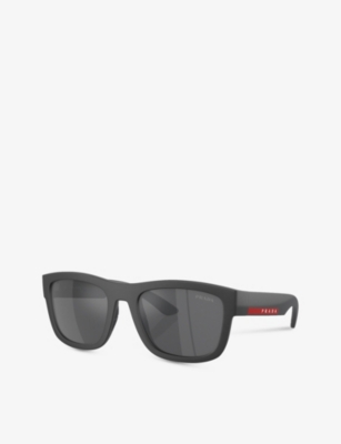 PRADA WOMENS GREY PS 01ZS PILLOW-FRAME NYLON SUNGLASSES 