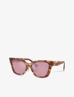 Miu Miu Womens Brown Mu 02zs Square-frame Tortoiseshell Acetate Sunglasses In Brown