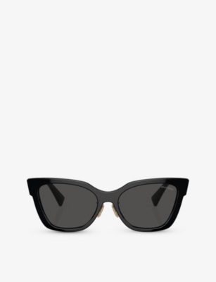 MIU MIU MIU MIU WOMEN'S BLACK MU 02ZS SQUARE-FRAME ACETATE SUNGLASSES