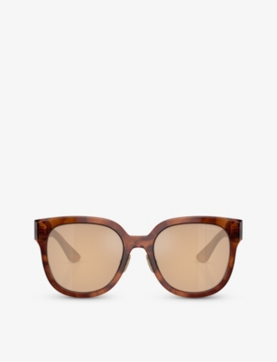 Miu Miu Womens Brown Mu 01zs Square-frame Tortoiseshell Acetate Sunglasses In Brown