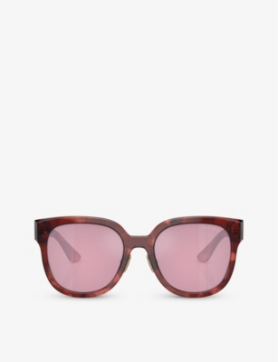 Miu Miu Miu Womens Red Mu 01zs Square-frame Tortoiseshell Acetate Sunglasses In Red