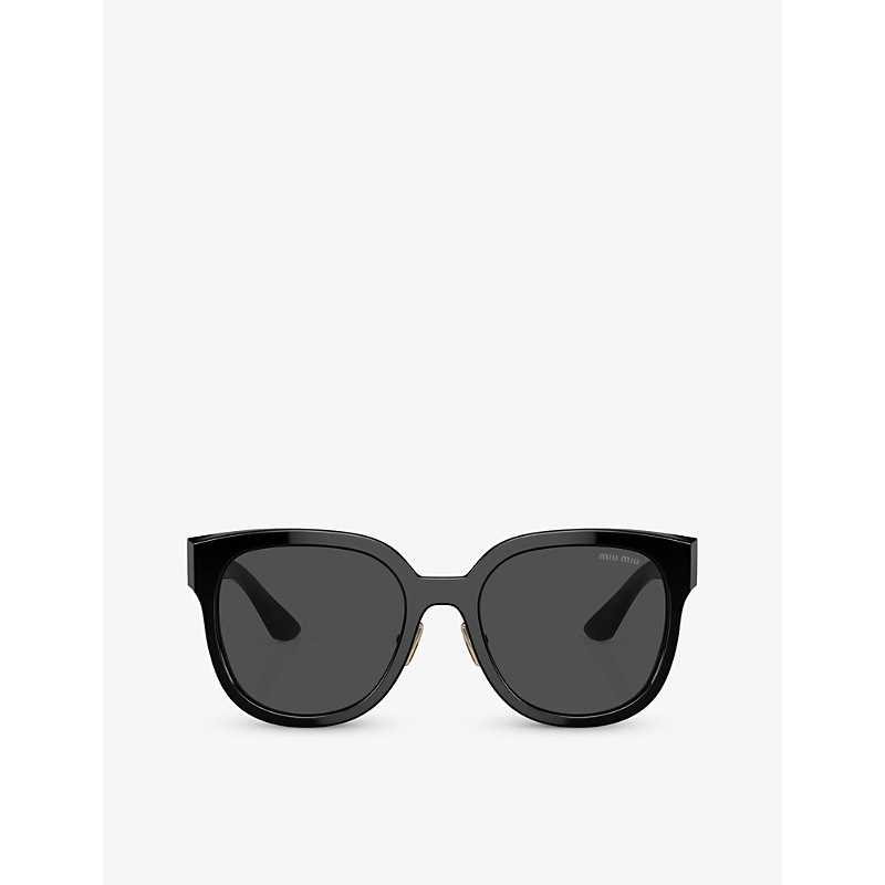 Shop Miu Miu Women's Black Mu 01zs Square-frame Acetate Sunglasses