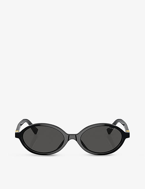 MIU MIU: MU 04ZS oval-frame acetate sunglasses