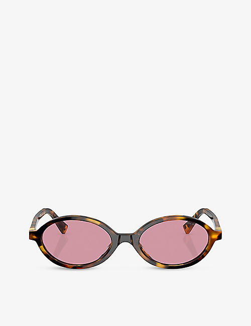 MIU MIU: MU 04ZS oval-frame acetate sunglasses