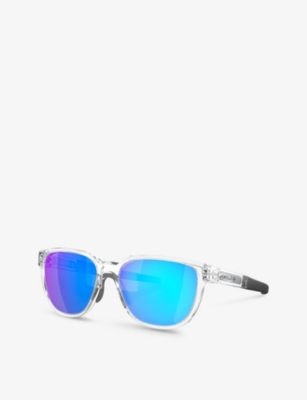 Oakley Womens Clear Oo9250 Actuator Rectangle-frame Acetate Sunglasses In Clear