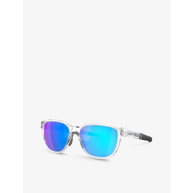Shop Oakley Women's Clear Oo9250 Actuator Rectangle-frame Acetate Sunglasses