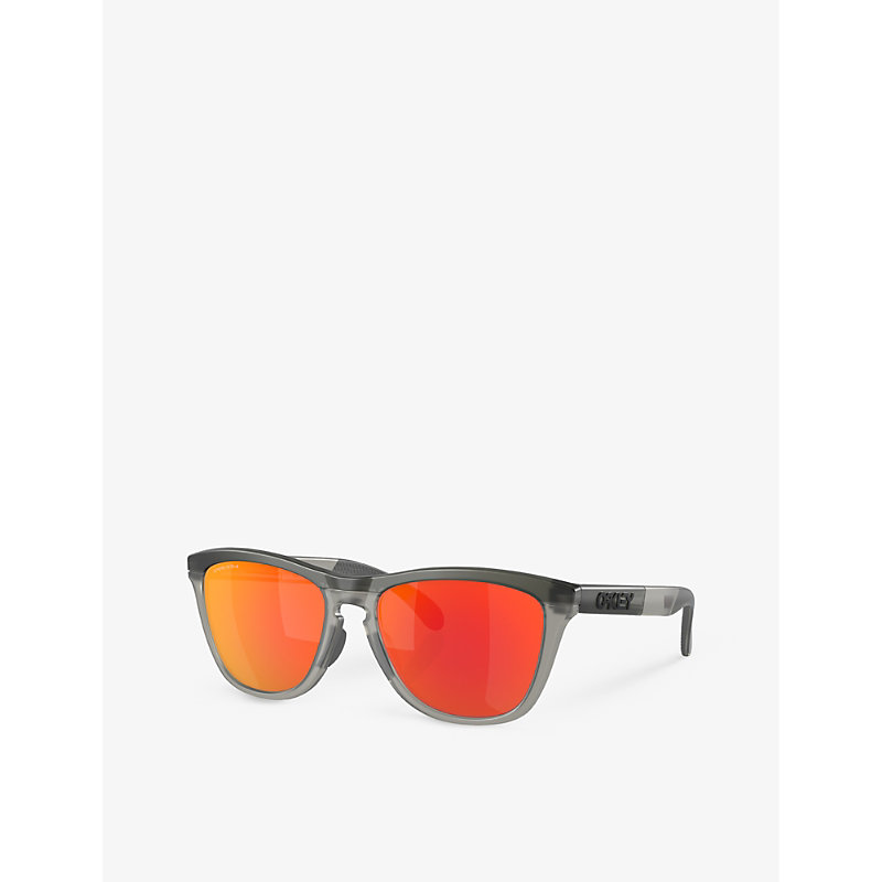 Shop Oakley Women's Grey Oo9284 Frogskins™ Range Round-frame O Matter™ Sunglasses