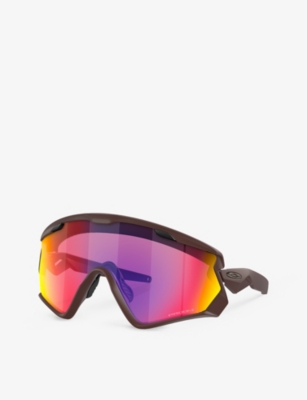 Shop Oakley Women's Red Oo9418 Wind Jacket Shield-frame O Matter™ Sunglasses