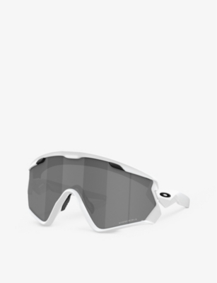 Shop Oakley Men's White Oo9418 Wind Jacket Shield-frame O Matter™ Sunglasses