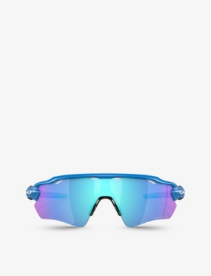 Oakley Womens Blue Oo9208 Radar Ev Path Shield-frame Acetate Sunglasses