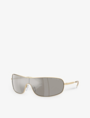 Michael Kors Womens Gold Mk1139 Aix Rectangle-frame Metal Sunglasses In Gold