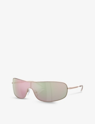 MICHAEL KORS WOMENS GOLD MK1139 AIX MIRRORED METAL SUNGLASSES