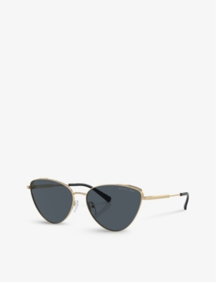Shop Michael Kors Women's Gold Mk1140 Cortez Cat-eye Metal Sunglasses