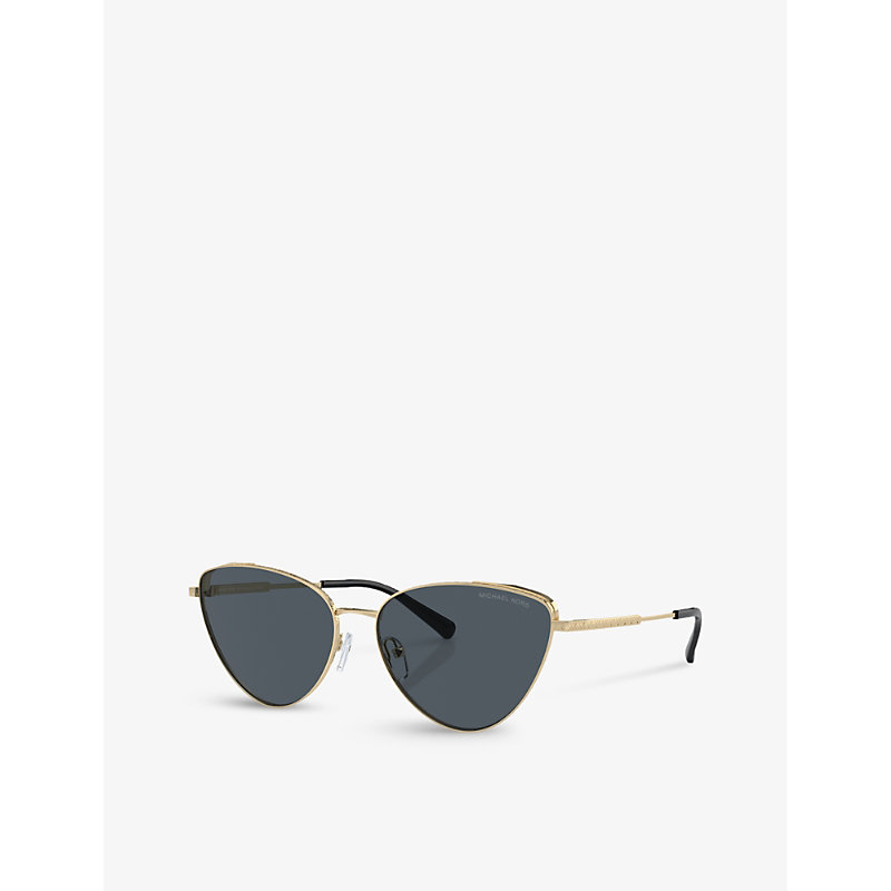 Shop Michael Kors Women's Gold Mk1140 Cortez Cat-eye Metal Sunglasses