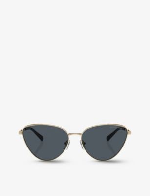 Michael Kors Womens Gold Mk1140 Cortez Cat-eye Metal Sunglasses