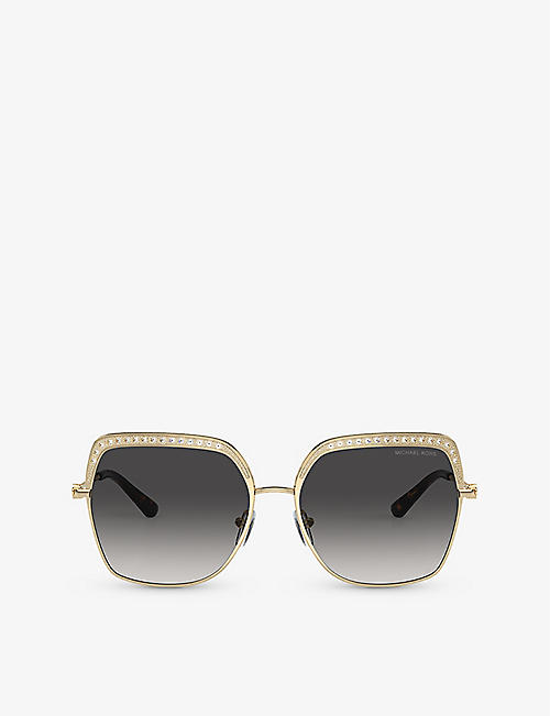 MICHAEL KORS: MK1141 Greenpoint square-frame metal sunglasses