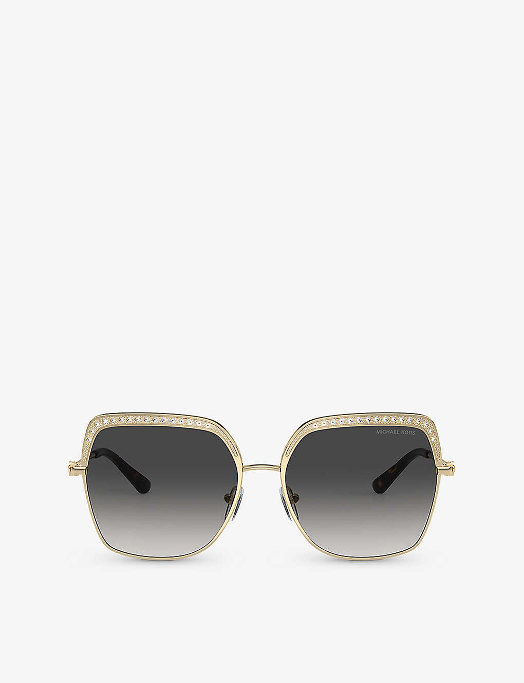 Michael Kors Womens Gold Mk1141 Greenpoint Square-frame Metal Sunglasses