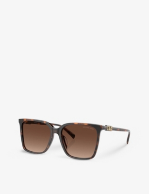 Michael Kors Womens Brown Mk2197u Canberra Square-frame Tortoiseshell Acetate Sunglasses In Brown