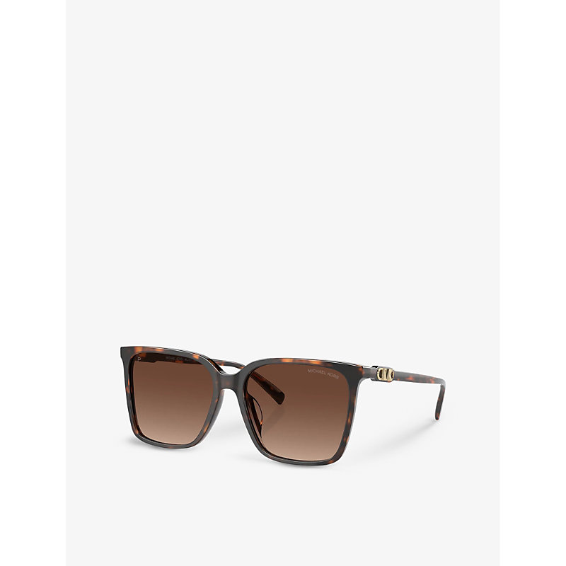 Shop Michael Kors Women's Brown Mk2197u Canberra Square-frame Tortoiseshell Acetate Sunglasses