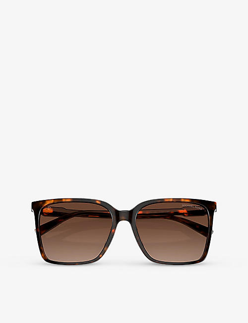 MICHAEL KORS: MK2197U Canberra square-frame tortoiseshell acetate sunglasses