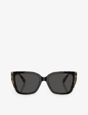Michael Kors Acadia Mk 2199 395087 55mm Womens Rectangle Sunglasses In Black