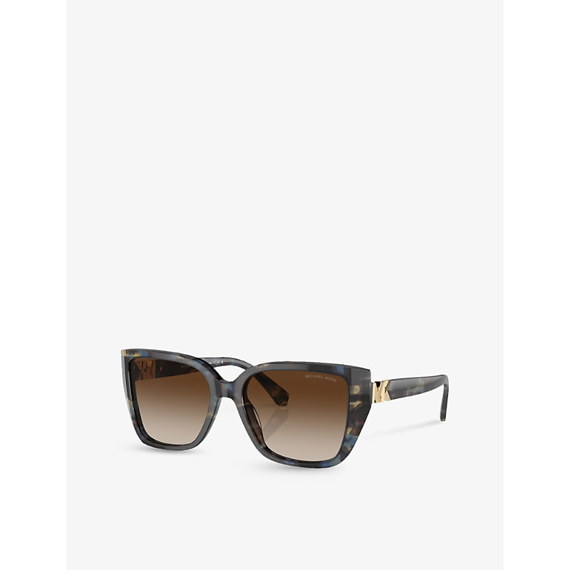Shop Michael Kors Women's Blue Mk2199 Acadia Cat-eye Tortoiseshell Acetate Sunglasses