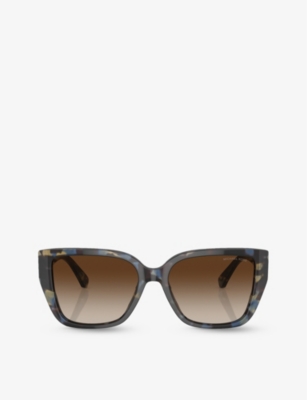 Michael Kors Womens Blue Mk2199 Acadia Cat-eye Tortoiseshell Acetate Sunglasses
