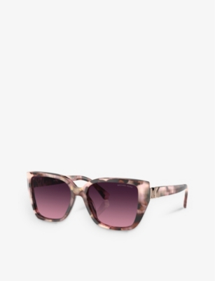 Michael Kors Womens Pink Mk2199 Acadia Rectangle-frame Tortoiseshell Acetate Sunglasses In Pink
