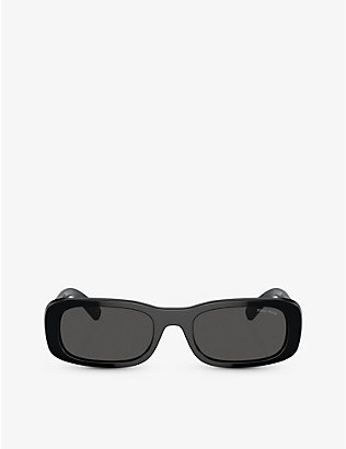 MIU MIU: MU 08ZS rectangle-frame acetate sunglasses