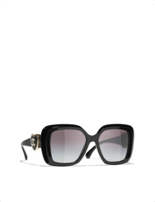 Pre-owned Chanel Womens Ch5518 Square-frame Acetate Sunglasses Black
