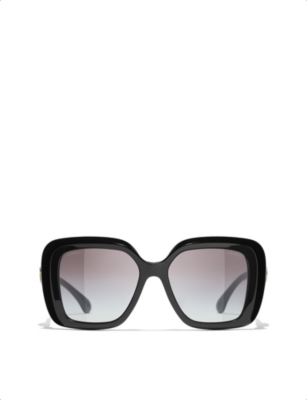 Pre-owned Chanel Womens Ch5518 Square-frame Acetate Sunglasses Black