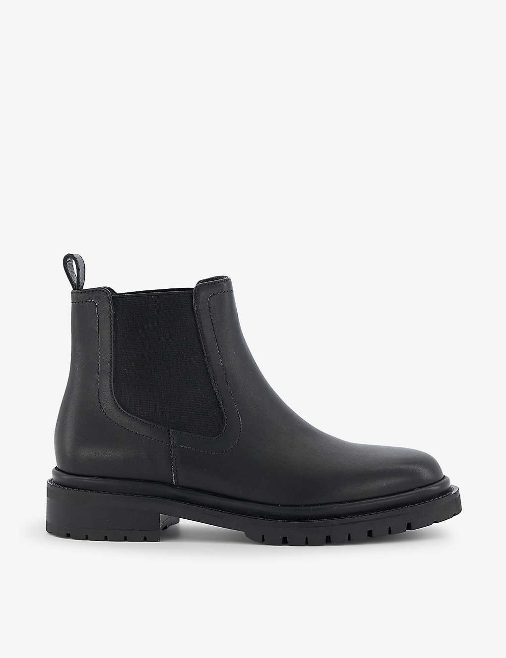 Dune Womens Black-leather Perceive Cleated Leather Chelsea Boots