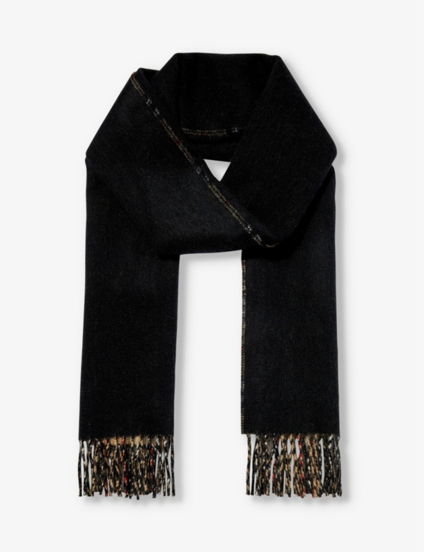 Vintage Check tasselled-trim cashmere scarf