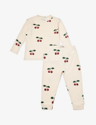 Konges Slojd Ma Grande Cerise Graphic-print Organic-cotton Pyjama Set 1-6 Years In Ma Grande Cerise