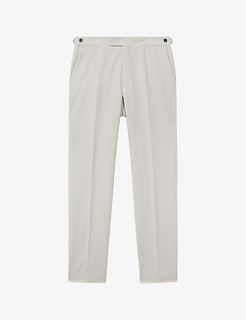 REISS: Grove pressed-crease slim-leg stretch-woven trousers