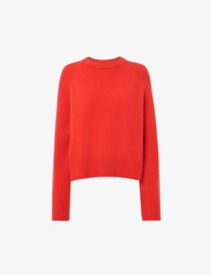 WHISTLES: Anna ribbed-sleeve stretch-knit jumper