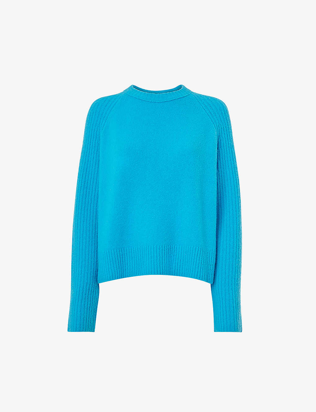 Whistles Anna Mixed Knit Sweater In Turquoise
